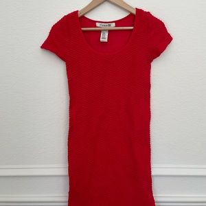 F21 Red Bodycon Short Sleeve Dress